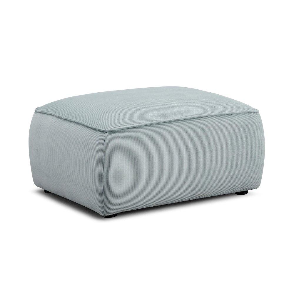 Travie Sea Foam Performance Corduroy Velvet Ottoman. Picture 1