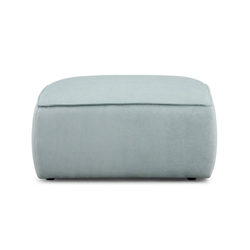 Travie Sea Foam Performance Corduroy Velvet Ottoman. Picture 2