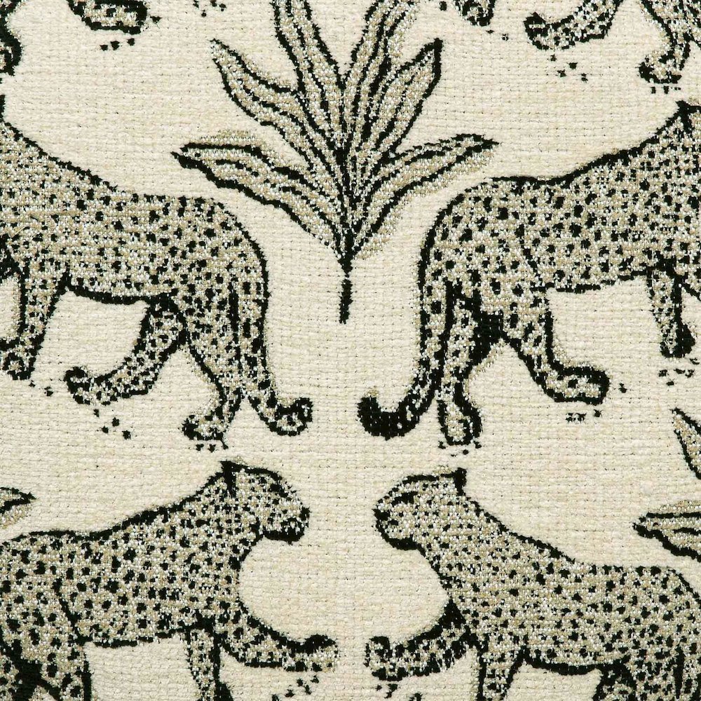 Dex Cream Leopard Jacquard Ottoman. Picture 7