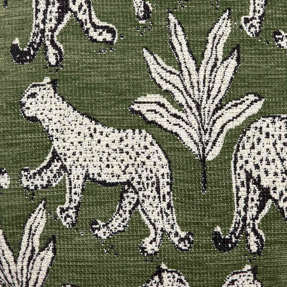 Ollie Olive Green Leopard Jacquard Bench. Picture 8