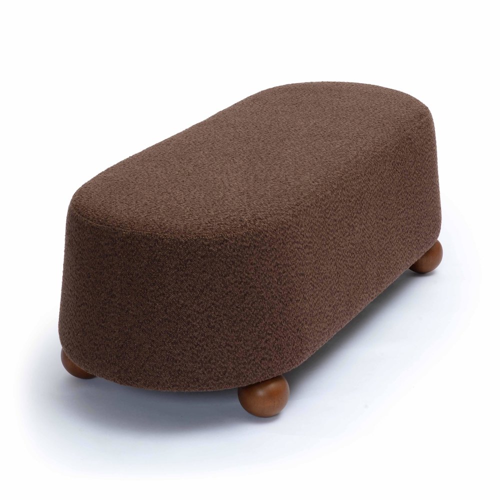Jaine Brown Boucle Large Ottoman. Picture 4