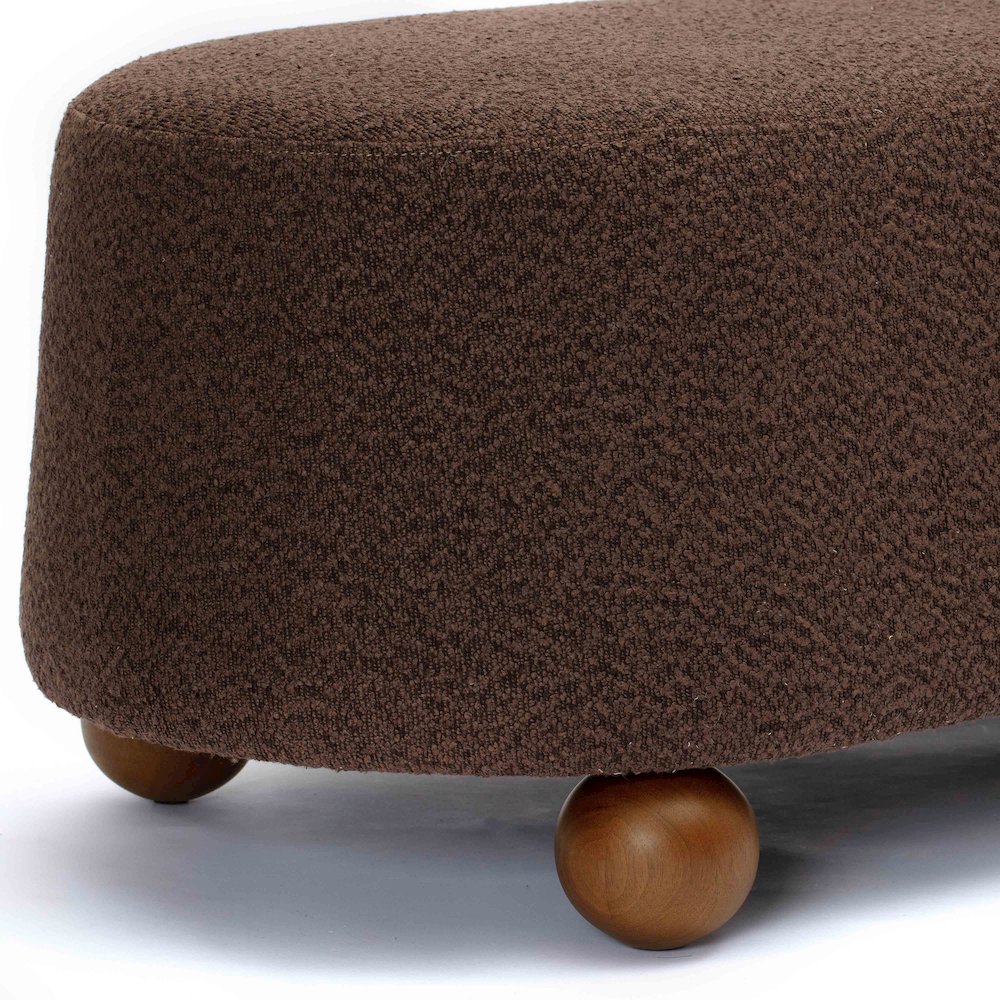 Jaine Brown Boucle Large Ottoman. Picture 5