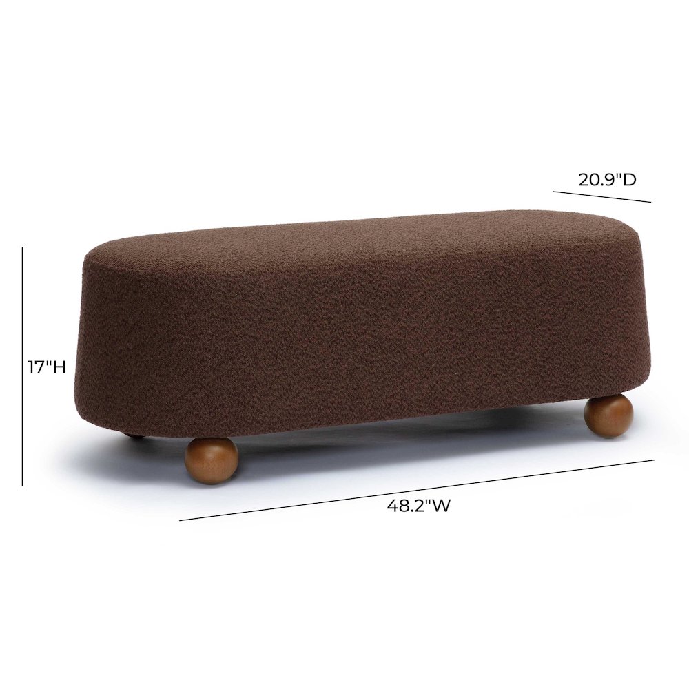 Jaine Brown Boucle Large Ottoman. Picture 6