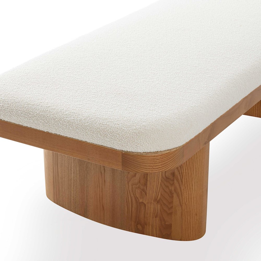 Ollie White Performance Boucle Large Bench. Picture 5
