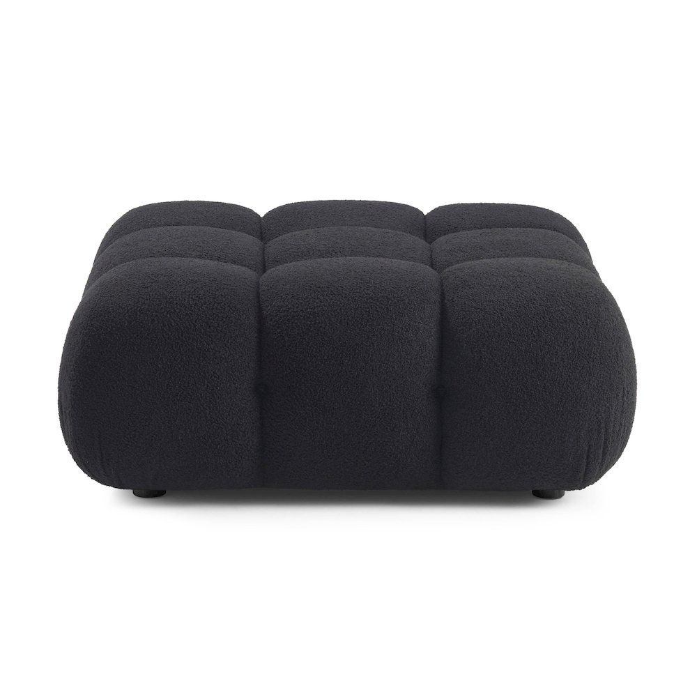 Calliope Black Vegan Shearling Modular Ottoman. Picture 3