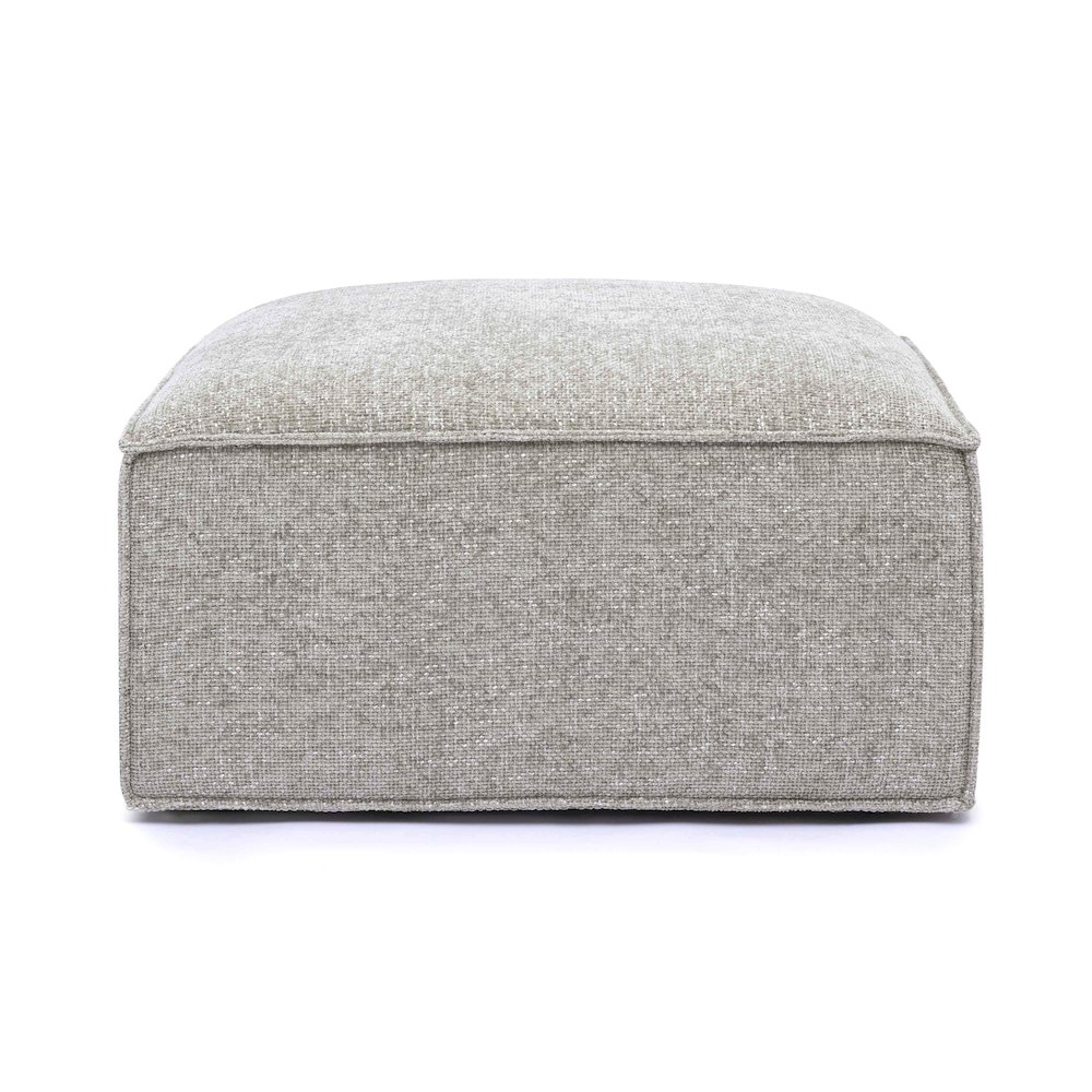 Mindy Taupe Chenille Basketweave Ottoman. Picture 1