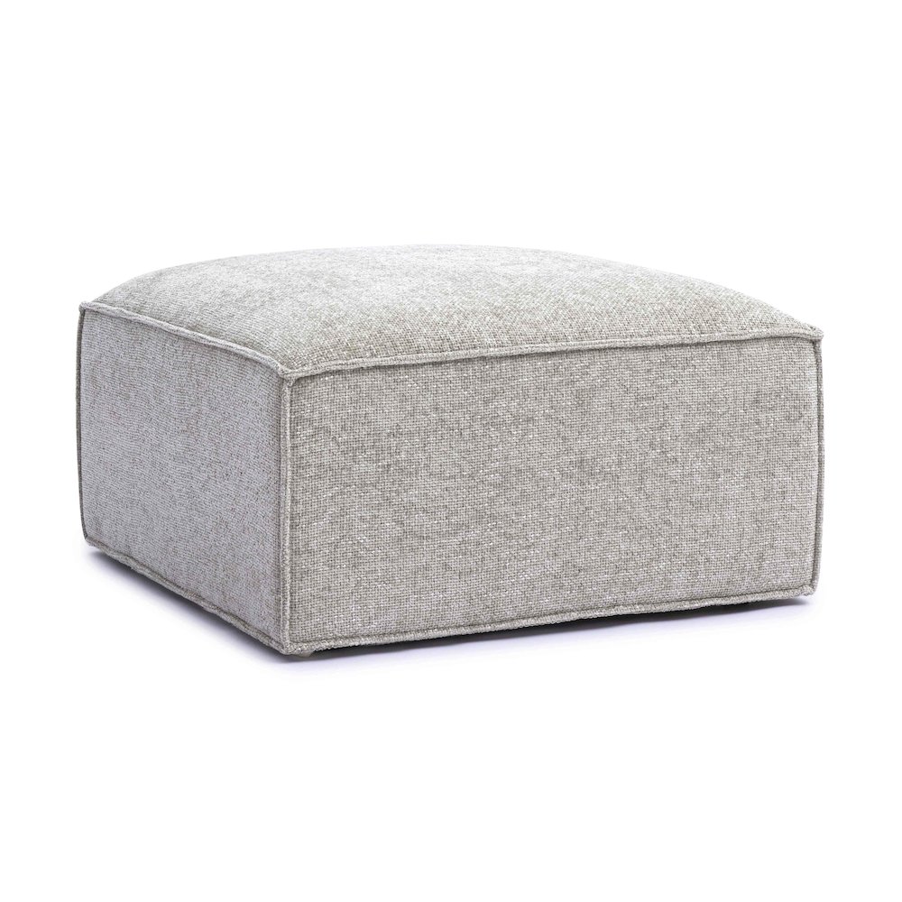 Mindy Taupe Chenille Basketweave Ottoman. Picture 3