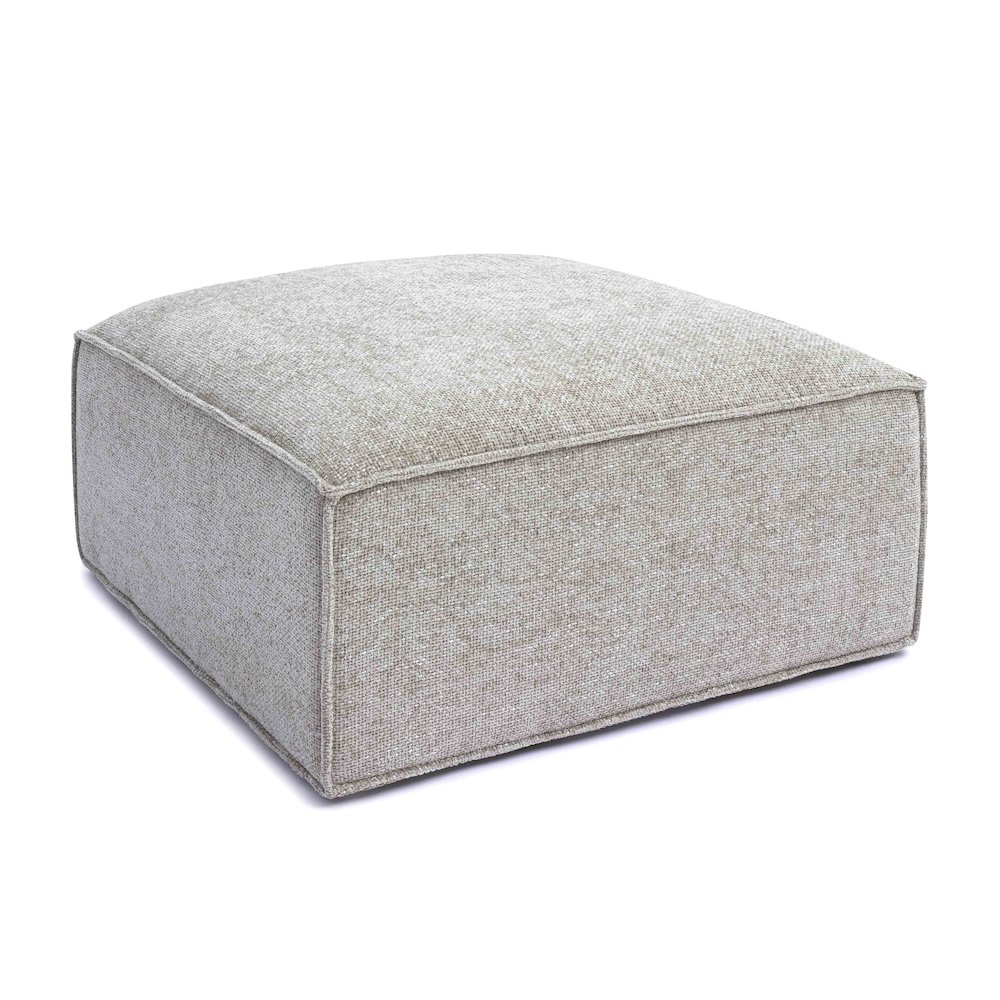 Mindy Taupe Chenille Basketweave Ottoman. Picture 4
