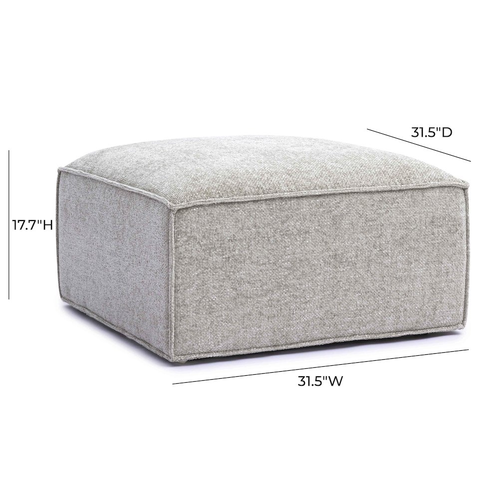 Mindy Taupe Chenille Basketweave Ottoman. Picture 6