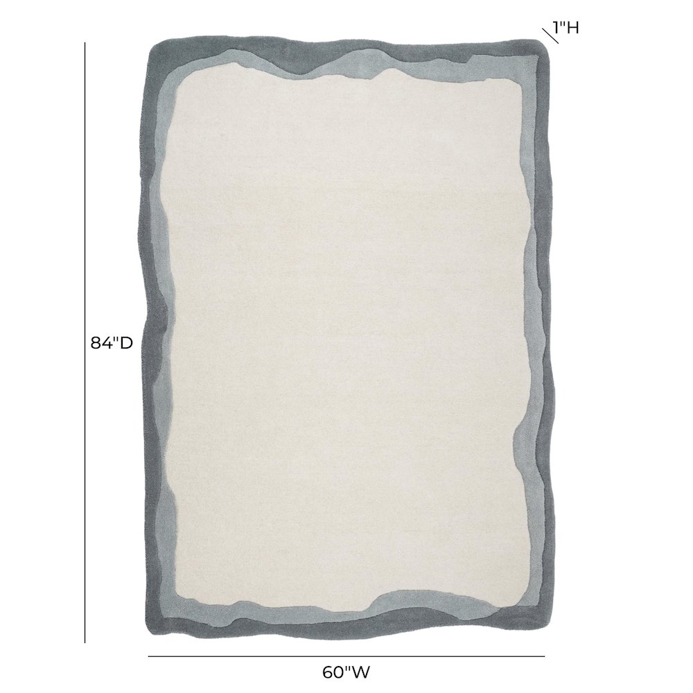 Tarba Grey 5'x7' Rectangular Floor Rug. Picture 6