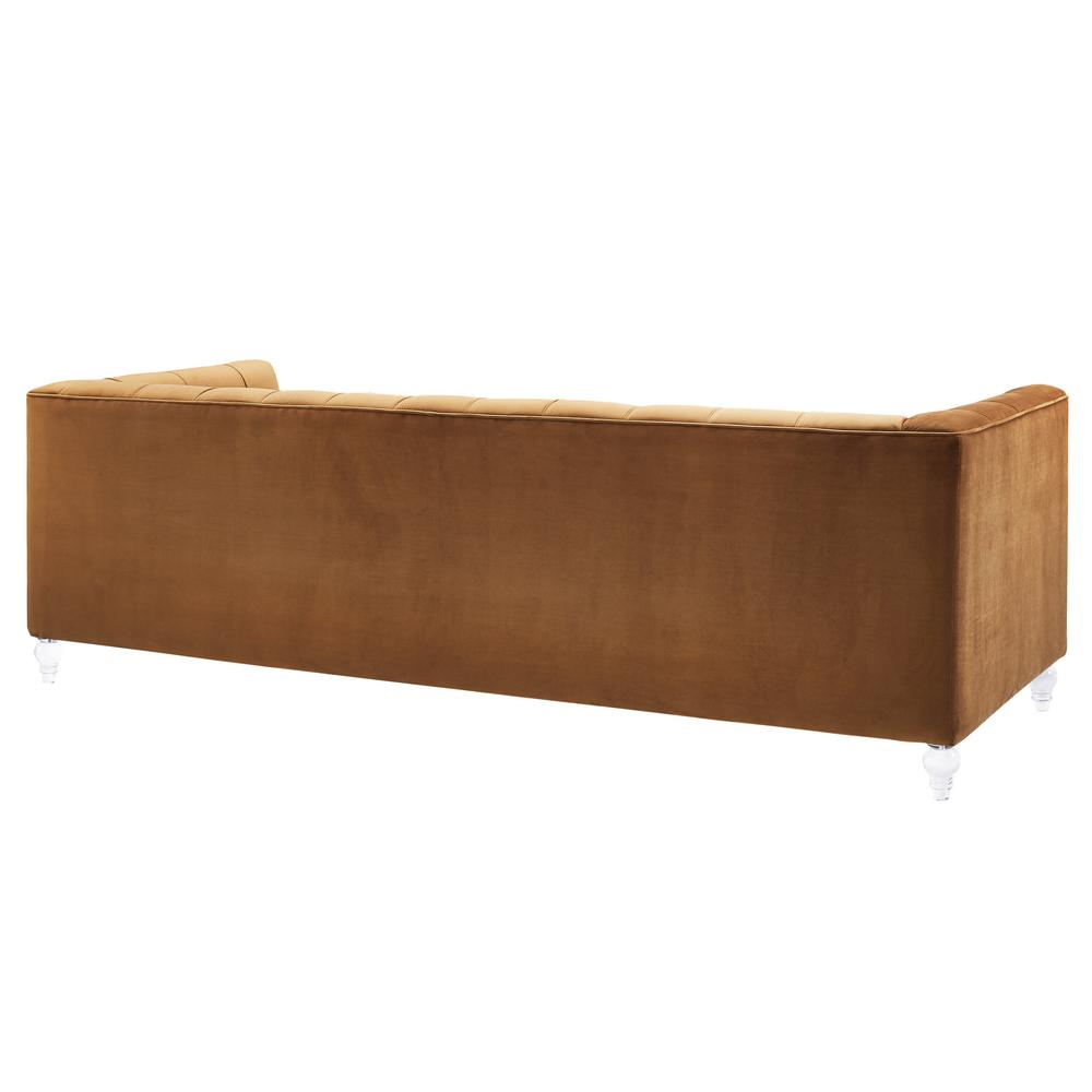 Bea Cognac Velvet Sofa. Picture 4
