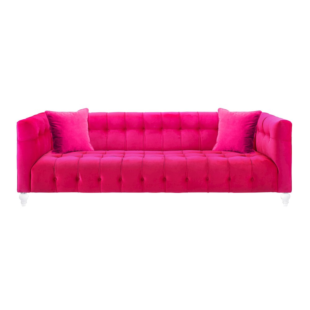 Bea Pink Velvet Sofa. Picture 1