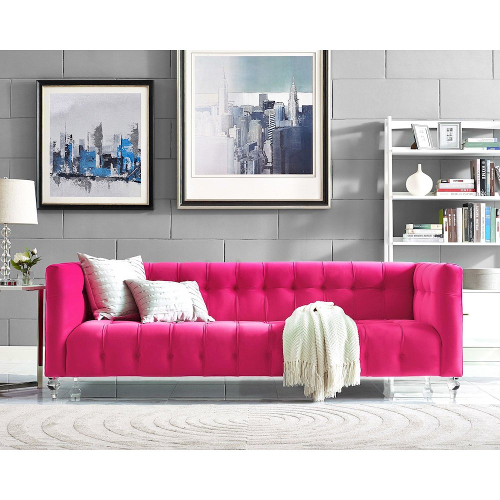 Bea Pink Velvet Sofa. Picture 2
