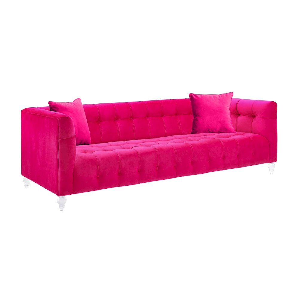 Bea Pink Velvet Sofa. Picture 3