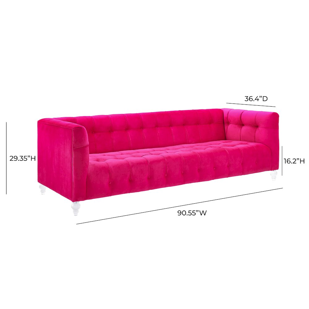 Bea Pink Velvet Sofa. Picture 6