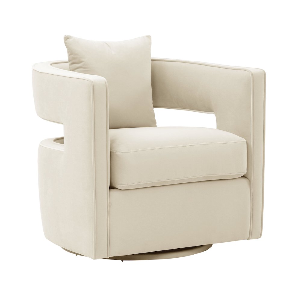 Kennedy Cream Swivel Chair. Picture 1