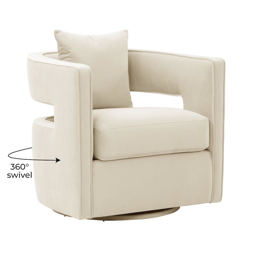 Kennedy Cream Swivel Chair. Picture 6