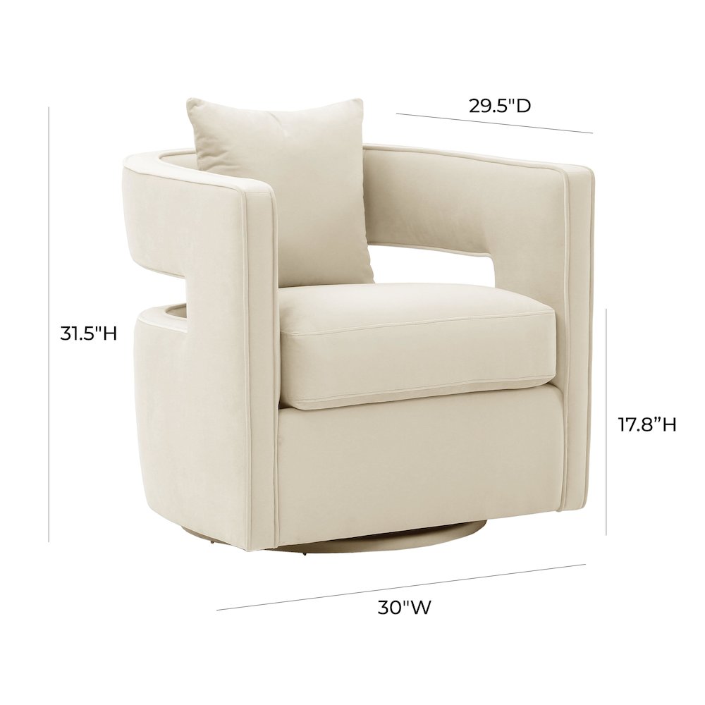 Kennedy Cream Swivel Chair. Picture 7