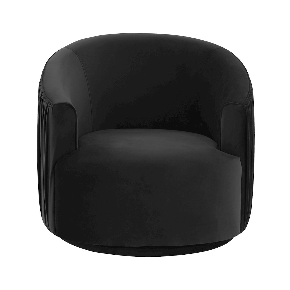 London Black Pleated Swivel Chair. Picture 3