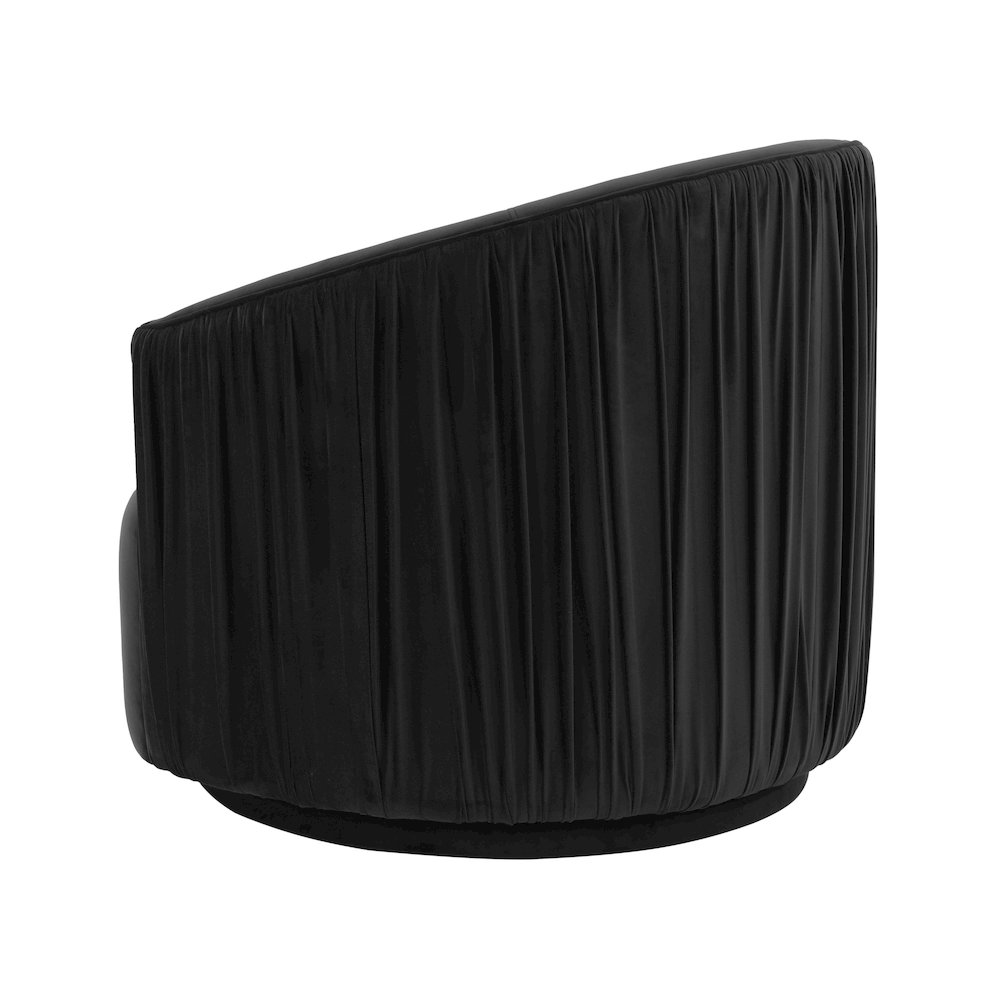 London Black Pleated Swivel Chair. Picture 4