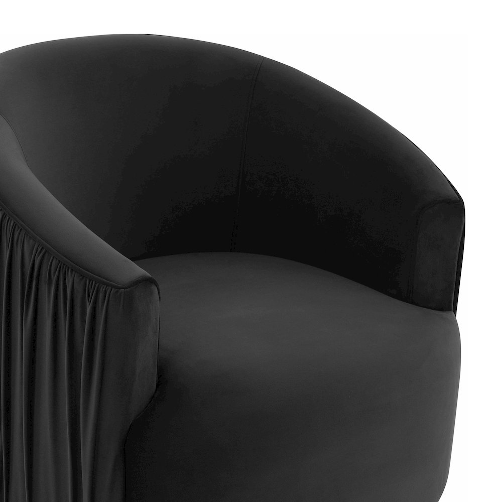 London Black Pleated Swivel Chair. Picture 5