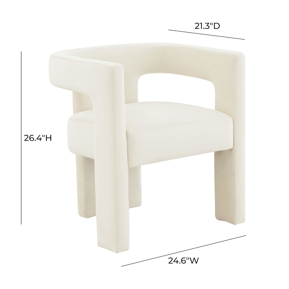 Sloane Cream Velvet Chair. Picture 6