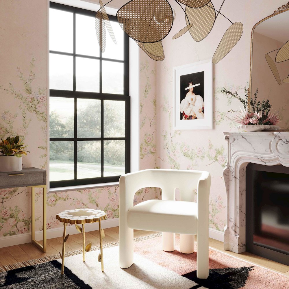 Sloane Cream Velvet Chair. Picture 7