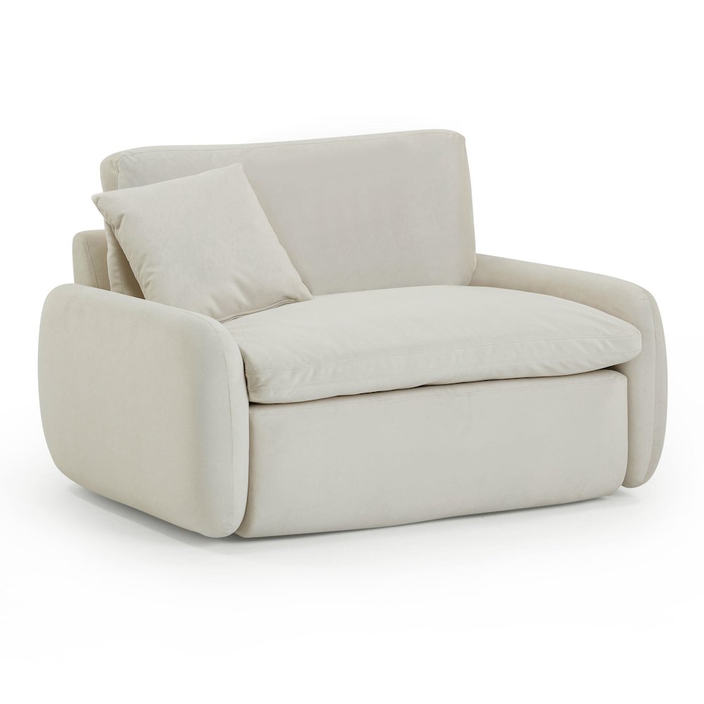 Rachelle Cream Velvet Lounge Chair. Picture 1
