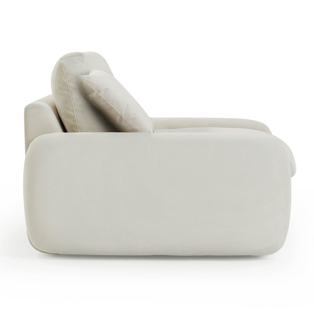 Rachelle Cream Velvet Lounge Chair. Picture 4