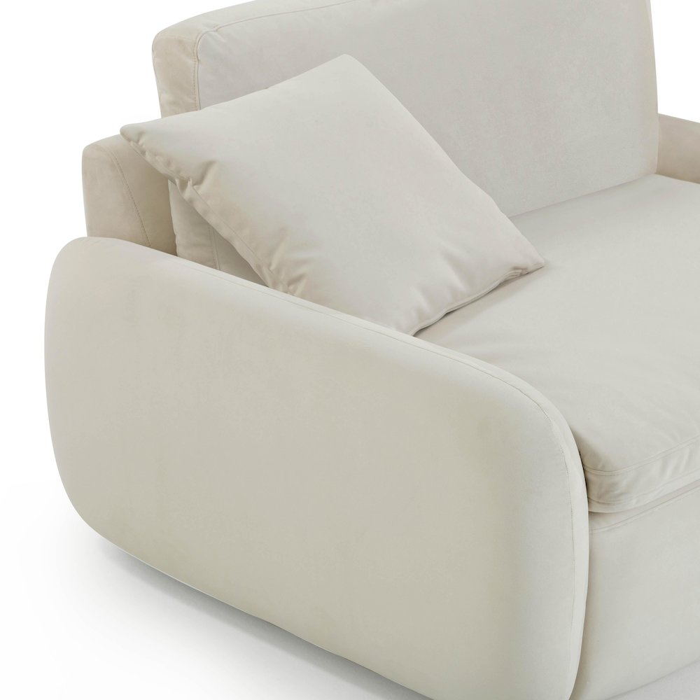 Rachelle Cream Velvet Lounge Chair. Picture 6