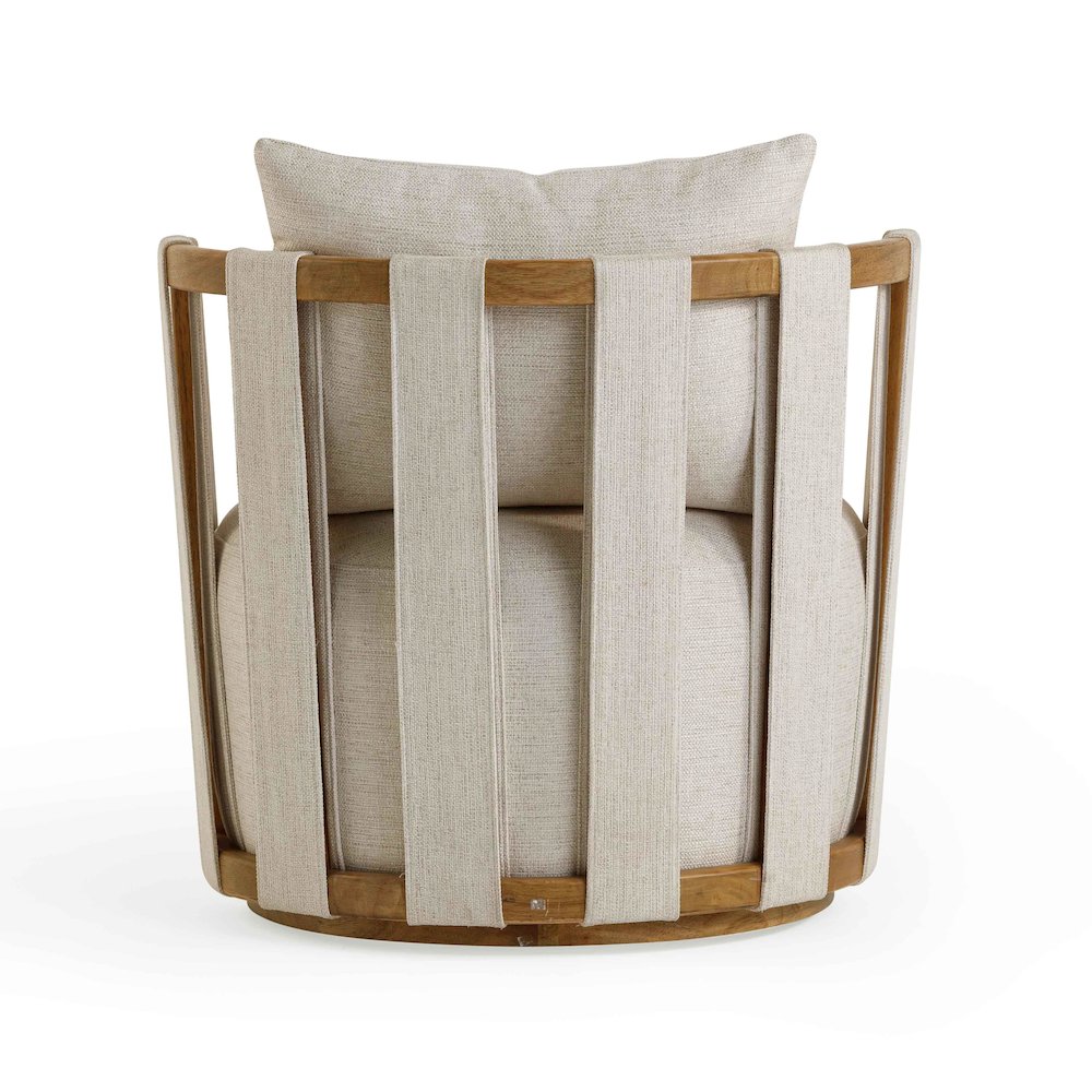Paolo Cream Textured Weave Swivel Chair. Picture 4