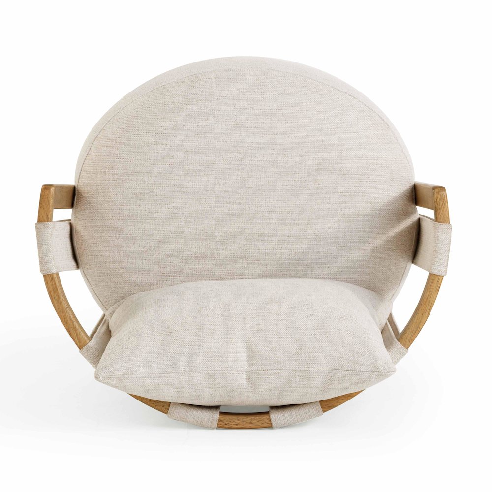 Paolo Cream Textured Weave Swivel Chair. Picture 6