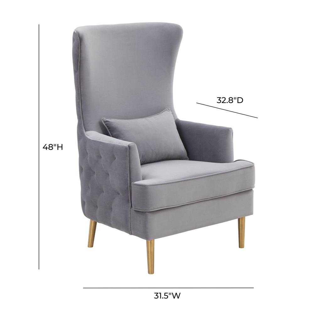 Alina Grey Tall Tufted Back Chair. Picture 8