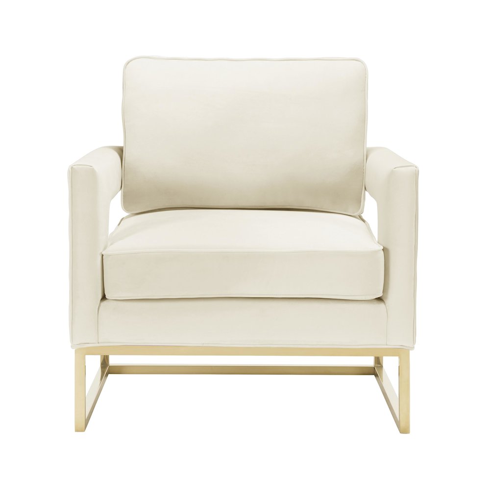 Avery Cream Velvet Chair. Picture 3