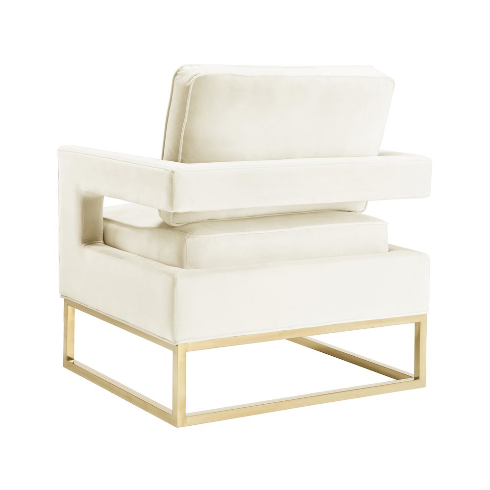 Avery Cream Velvet Chair. Picture 5