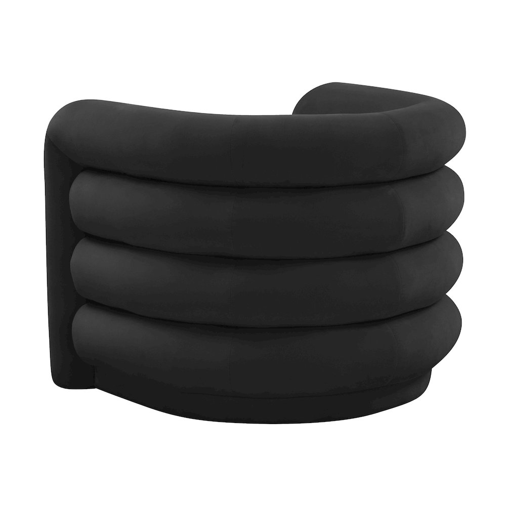 Curves Black Velvet Lounge Chair. Picture 3