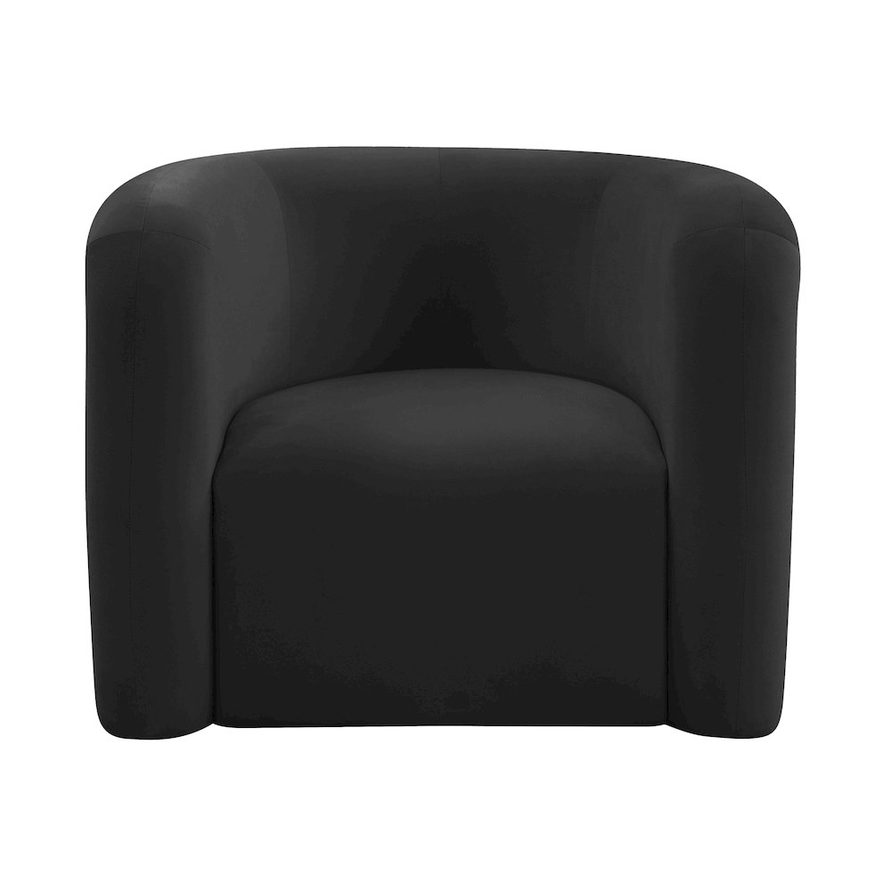 Curves Black Velvet Lounge Chair. Picture 4