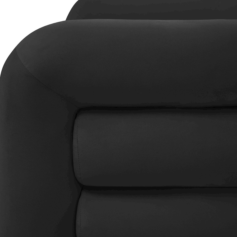 Curves Black Velvet Lounge Chair. Picture 5
