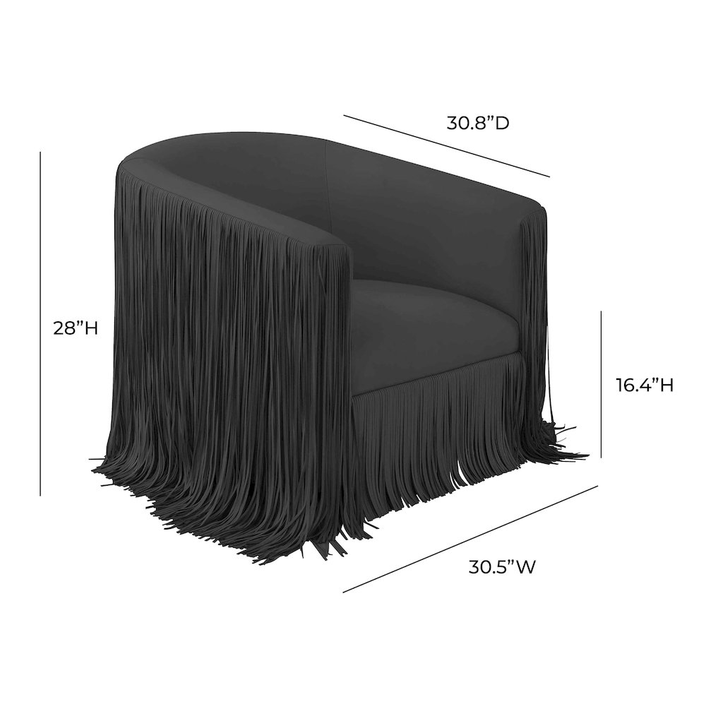 Shag Me Black Vegan Leather Swivel Chair. Picture 6