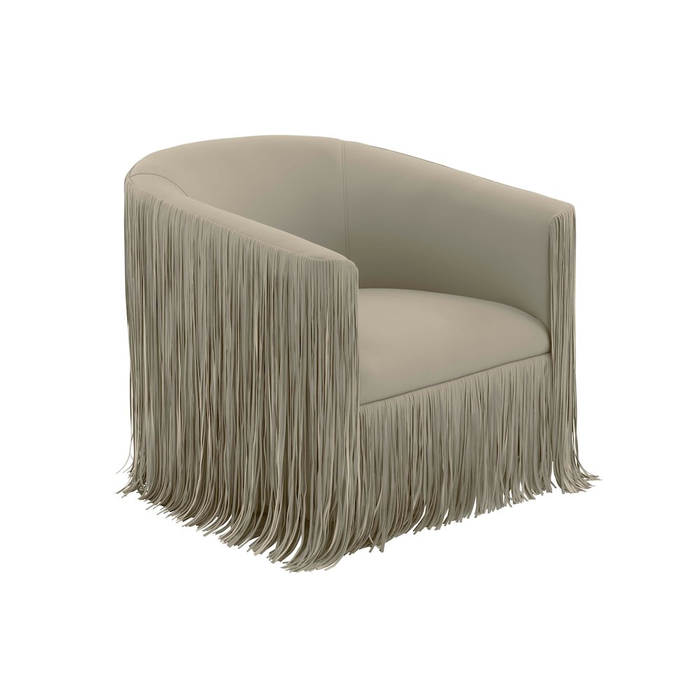 Shag Me Grey Vegan Leather Swivel Chair. Picture 1