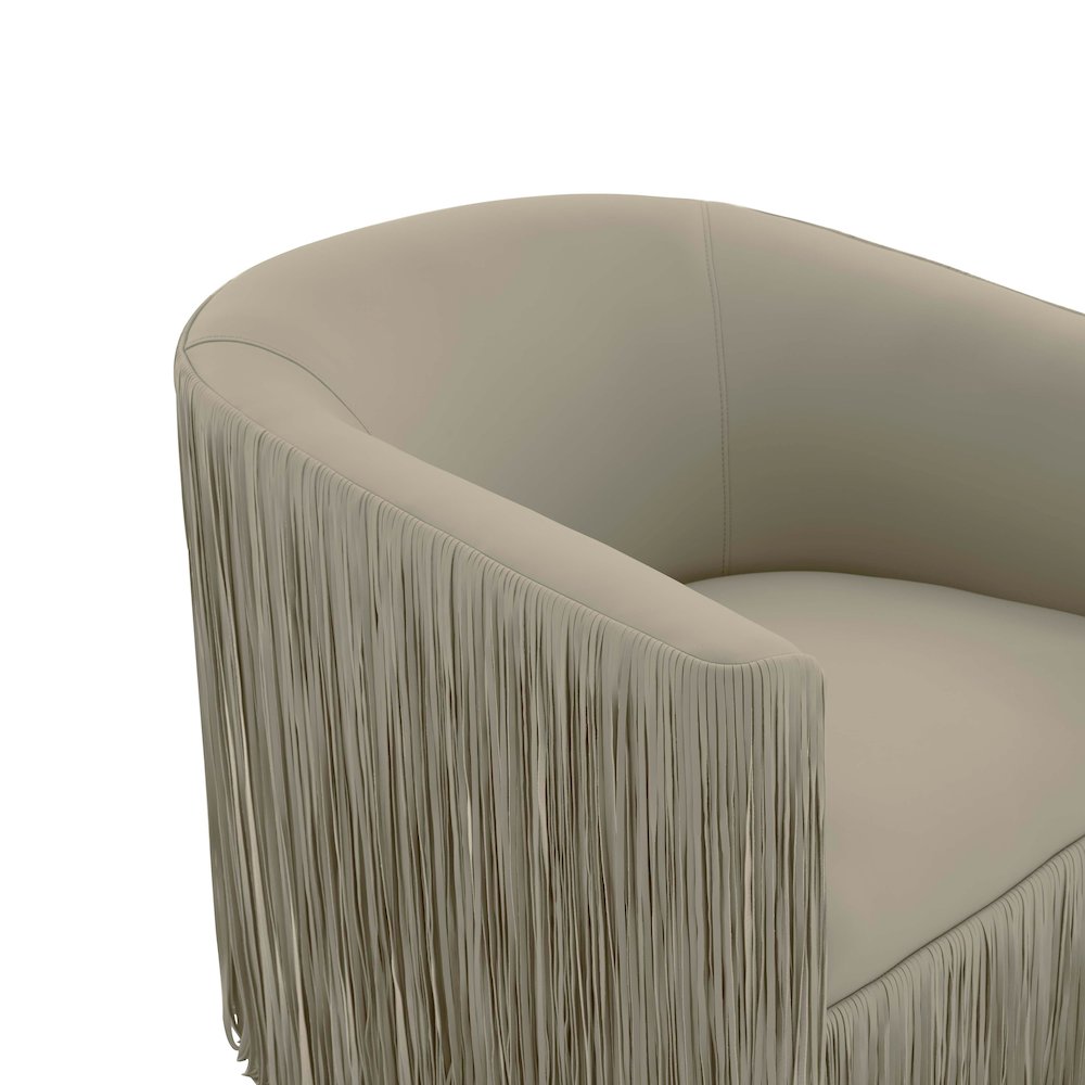Shag Me Grey Vegan Leather Swivel Chair. Picture 5