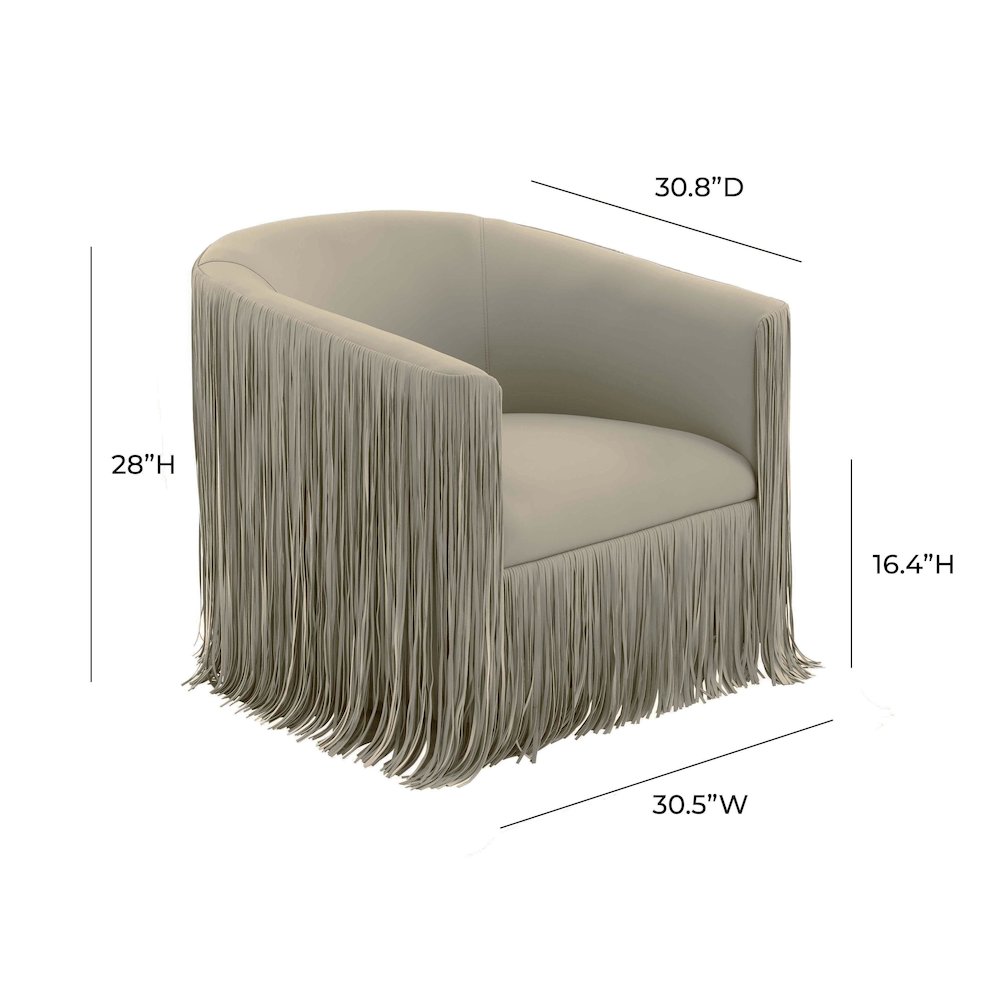 Shag Me Grey Vegan Leather Swivel Chair. Picture 6