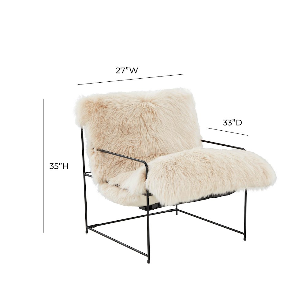 Kimi Natural Genuine Sheepskin Chair. Picture 7