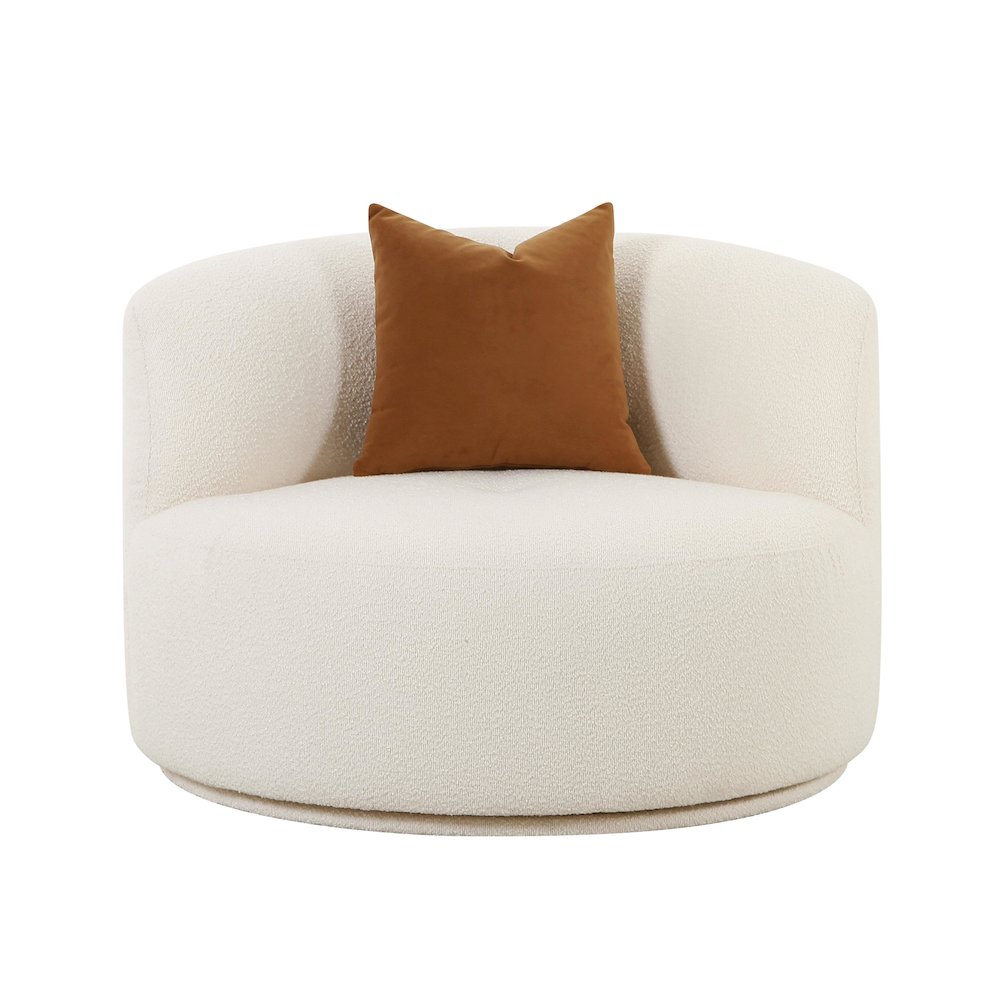 Fickle Cream Boucle Swivel Chair. Picture 3