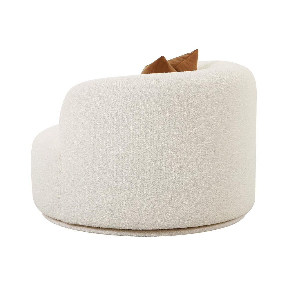 Fickle Cream Boucle Swivel Chair. Picture 4