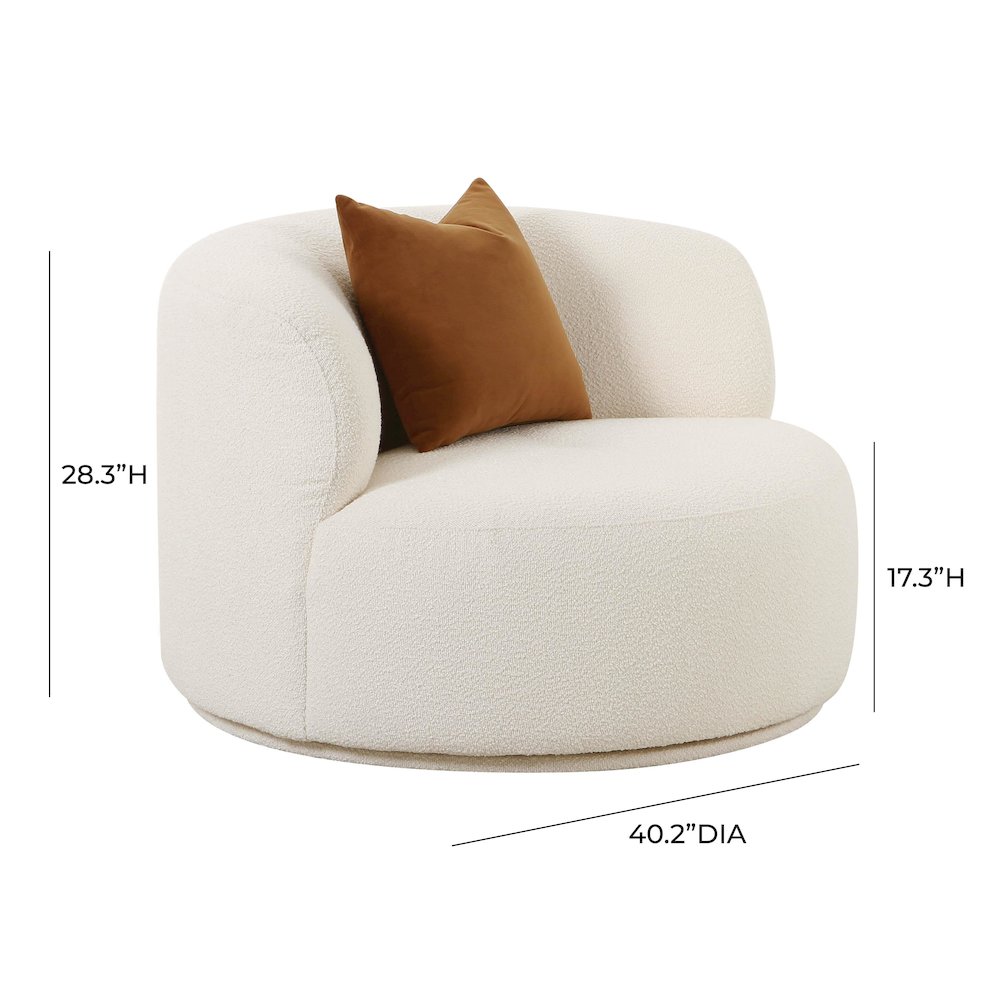 Fickle Cream Boucle Swivel Chair. Picture 7