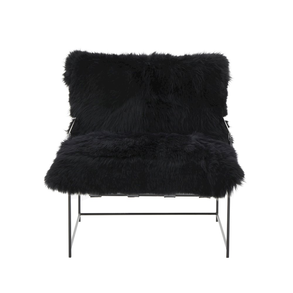 Kimi Black Genuine Sheepskin Chair. Picture 3