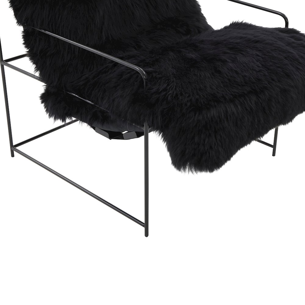 Kimi Black Genuine Sheepskin Chair. Picture 4