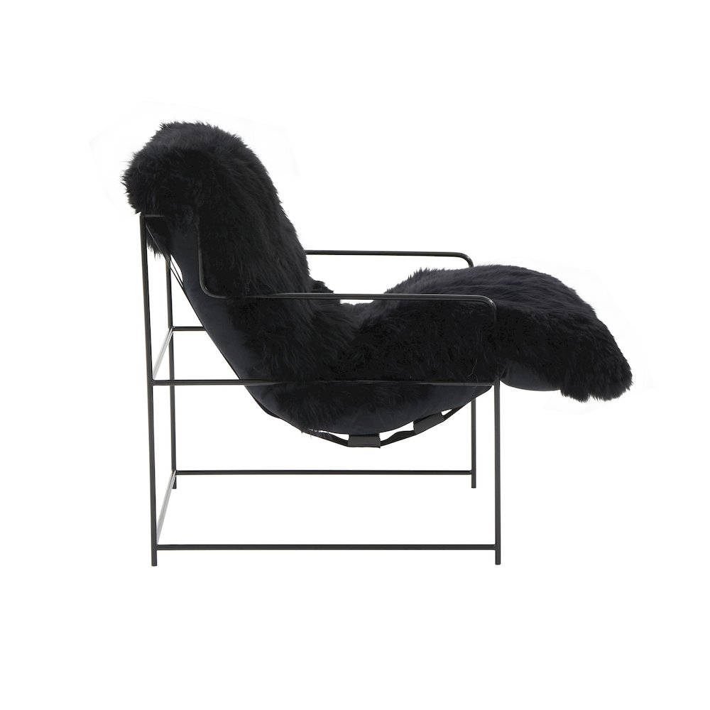 Kimi Black Genuine Sheepskin Chair. Picture 5