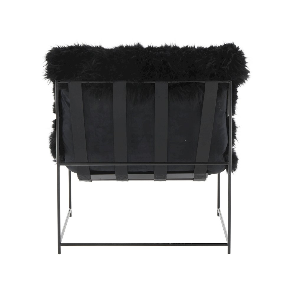 Kimi Black Genuine Sheepskin Chair. Picture 6